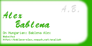 alex bablena business card